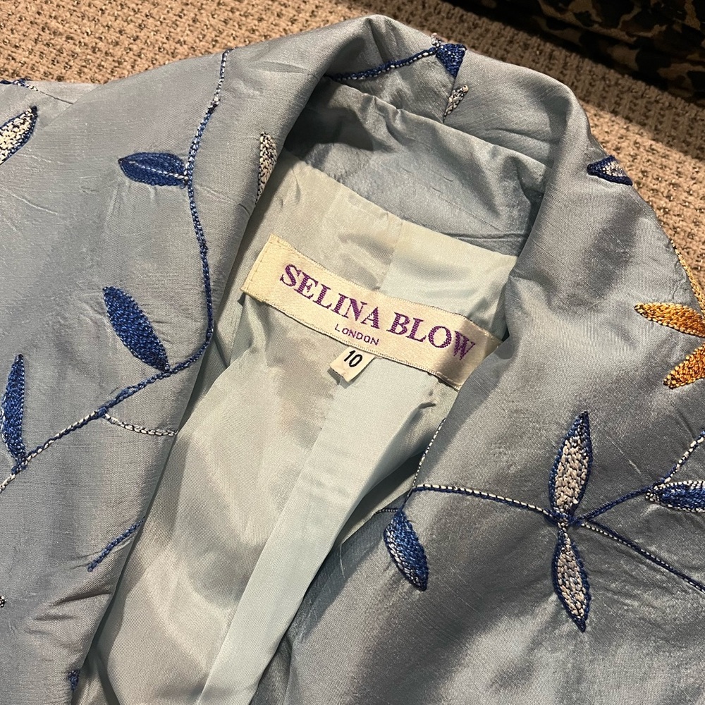 Selina Blow Silk Embroidered Blazer